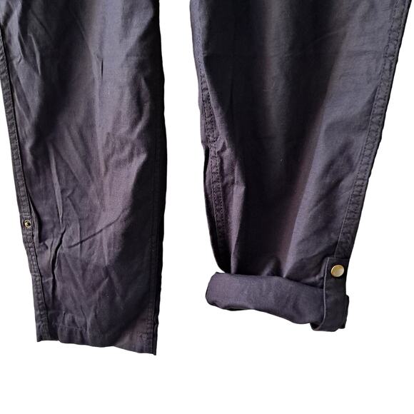 Lands' End Womens Black Elastic Waist Straight Leg Convertible Cargo Pants - 16 - Picture 9 of 11